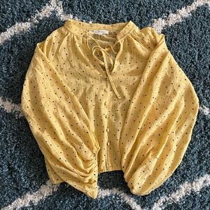 By The River, boutique brand, yellow boho top, size small